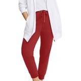 Plus Size Women's French Terry Drawstring Sweatpants by ellos in Maroon Red (Size M)