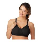 Plus Size Women's Nursing Seamless Wirefree Bra with Shaping Foam Cups by Playtex in Black (Size M)