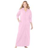 Plus Size Women's Hooded Fleece Robe by Dreams & Co. in Pink (Size L)