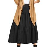 Plus Size Women's Tiered Crinkle Skirt by ellos in Black (Size 20)