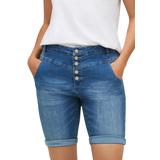 Plus Size Women's Button-Front Denim Shorts by ellos in Light Stonewash (Size 24)