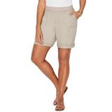 Plus Size Women's Knit Waist Cargo Short by Catherines in Chai Latte (Size 0X)