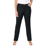 Plus Size Women's Sateen Stretch Pant by Catherines in Black (Size 18 W)