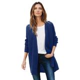 Plus Size Women's Open Front Waffle Cardigan by ellos in Evening Blue (Size 3X)