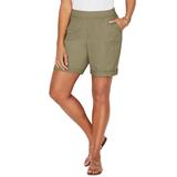 Plus Size Women's Knit Waist Cargo Short by Catherines in Clover Green (Size 3X)