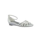 Wide Width Women's Tarrah Sandals by Easy Street® in White Patent Piping (Size 10 W)