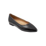 Extra Wide Width Women's Estee Flats by Trotters® in Black Grey (Size 9 WW)