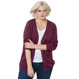 Plus Size Women's Everyday Cardigan by ellos in Midnight Berry (Size M)