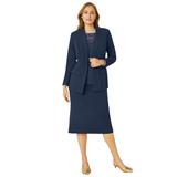 Plus Size Women's Single-Breasted Skirt Suit by Jessica London in Navy (Size 32) Set