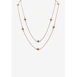 Women's Gold Tone Endless 48" Necklace with Princess Cut Birthstone by PalmBeach Jewelry in November