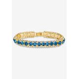 Women's Gold Tone Tennis Bracelet (10mm), Round Birthstones and Crystal, 7" by PalmBeach Jewelry in September