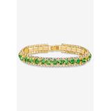 Women's Gold Tone Tennis Bracelet (10mm), Round Birthstones and Crystal, 7" by PalmBeach Jewelry in August