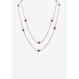 Women's Gold Tone Endless 48" Necklace with Princess Cut Birthstone by PalmBeach Jewelry in February