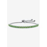 Women's Silver Tone Bolo Bracelet (4mm), Simulated Birthstone 9.25" Adjustable by PalmBeach Jewelry in August