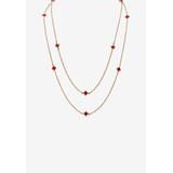 Women's Gold Tone Endless 48" Necklace with Princess Cut Birthstone by PalmBeach Jewelry in July