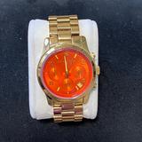 Michael Kors Accessories | Michael Kors Chronograph Gold-Tone Watch | Color: Gold/Orange | Size: Os