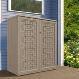 FORCLOVER Outdoor 34.3"W x 36.2"H Plastic Vertical Storage Shed w/ One Shelf, Size 36.2 H x 34.3 W x 15.0 D in | Wayfair JWY-KY-YT003AM-Off White