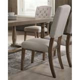 One Allium Way® Festus Tufted Side Chair in Cream Wood/Upholstered/Fabric in Brown, Size 43.0 H x 19.0 W x 23.0 D in | Wayfair
