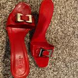 Gucci Shoes | Gucci Red Patent Leather Slides 10 12 | Color: Red | Size: 10.5
