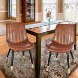 Corrigan Studio® Brote Upholstered Side Chair in Brown, Size 32.9 H x 20.5 W x 24.4 D in | Wayfair 86C08D43F8AF4B92AF80D2F7B13CF671