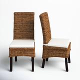 Birch Lane™ Lizzie Dedrick Cotton Wicker/Rattan Side Chair in Natural Upholstered/Wicker/Rattan/Fabric in Brown | Wayfair BAYI6975 37222619