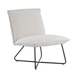 Linon Home Decor LauraLee Ivory Sherpa and Black Metal Modern Accent Chair