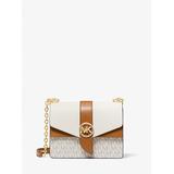 Michael Kors Greenwich Small Color-Block Logo and Saffiano Leather Crossbody Bag Natural One Size