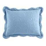 Lily Damask Embossed Sham by BrylaneHome in Blue (Size KING) Pillow