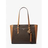 Michael Kors Sullivan Large Logo and Leather Tote Bag Brown One Size