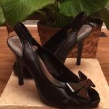 Nine West Shoes | Black Peep Toe Sandal | Color: Black | Size: 8