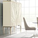 Caracole Classic Palms Up Bar Cabinet Metal in White, Size 75.0 H x 20.0 D in | Wayfair CLA-416-052