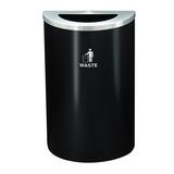 Glaro, Inc. Trash Can Stainless Steel in Gray/Black, Size 30.0 H x 18.0 W x 9.0 D in | Wayfair T1899BK-SA-T2