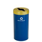 Glaro, Inc. Trash Can Stainless Steel in Blue/Yellow, Size 30.0 H x 12.0 W x 12.0 D in | Wayfair M1542BL-BE-M2