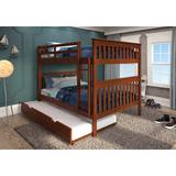 Harriet Bee Marsboro Full Over Full Bunk Bed w/ Trundle Wood in Brown/Green, Size 62.0 H x 58.0 W x 79.0 D in | Wayfair