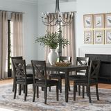 Three Posts™ Lashbrook 6 - Person Dining Set Wood/Upholstered Chairs in Gray | Wayfair 9056DA1CCAF94B4895E9764CE1F02432
