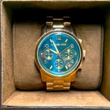 Michael Kors Accessories | Authentic Michael Kors Unisex Watch | Color: Blue/Gold | Size: Os