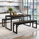 Ebern Designs Ezzah 3 - Piece Dining Set Wood/Metal in Black, Size 28.7 H in | Wayfair D5A400498E5941C991401EC23D48D411
