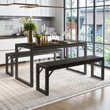Ebern Designs Ezzah 3 - Piece Dining Set Wood/Metal in Gray/Black, Size 28.7 H in | Wayfair 1D3DF0443D31417A9E9F3C1C472B0AAE