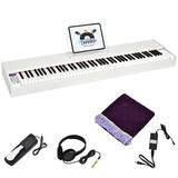 Costway 88-Key Full Size Digital Piano Weighted Keyboard with Sustain Pedal-White