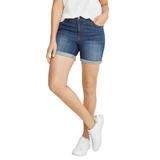 Plus Size Women's Rolled Hem Denim Shorts by ellos in Medium Stonewash (Size 16)