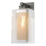 Hubbardton Forge Polaris 1 - Bulb Outdoor Armed Sconce Aluminum/Glass/Metal in Gray/Black, Size 16.4 H x 6.4 W x 9.1 D in | Wayfair