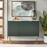Willa Arlo™ Interiors Santillanes 47.25" Wide Sideboard Wood in Green/White/Yellow, Size 35.5 H x 47.25 W x 15.75 D in | Wayfair