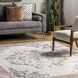 Gray/Pink Area Rug - Bungalow Rose Machine Washable Grano Oriental Light Gray/Brown Area Rug Polyester in Gray/Pink, Size 60.0 W x 0.08 D in | Wayfair