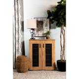 Gracie Oaks Frohlinger Accent Cabinet Wood in Brown/Yellow, Size 37.75 H x 31.5 W x 15.0 D in | Wayfair 24200D950C0F4367AED101CD07A05DDC