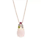 Effy® Women's 1/4 ct. t.w. Rose Quartz Pendant Necklace in 14K Rose Gold, 16 in