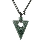 Triángulo Invertido,'Guatemalan Natural Dark Green Jade Pendant Necklace'
