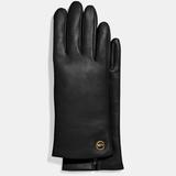 Coach Accessories | Coach Horse & Carriage Plaque Leather Tech Gloves | Color: Black | Size: Women's Size 7