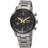 Chronograph Quartz Black Dial Watch - Metallic - Seiko Watches
