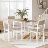 George Oliver Michaud 5 - Piece Drop Leaf Dining Set Wood/Metal in Brown/Gray/White, Size 30.7 H in | Wayfair F128EC668D464881BDA8A7AB8D5D972E