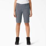 Dickies Women's Relaxed Fit Hickory Stripe Carpenter Shorts, 11" - Rinsed Size 2 (FR280)